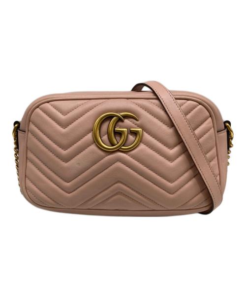 GUCCI（グッチ）GUCCI (グッチ) GGマーモントキルティングスモールショルダーバッグ 447632 ピンクの古着・服飾アイテム