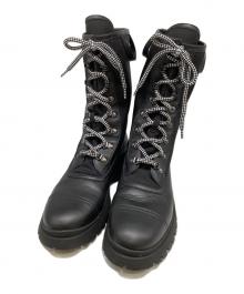 PRADA（プラダ）の古着「レースアップブーツ ロデオレザーテクニカルナイロンブーツ 1U593L」｜ブラック