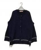 MARNI(マルニ)マルニ）の古着「ロゴデザイン キモノスリーブカーディガン/ニットカーディガン」｜ネイビー
