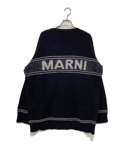 MARNI(マルニ)（マルニ）MARNI(マルニ) (マルニ) ロゴデザイン キモノスリーブカーディガン/ニットカーディガン ネイビー サイズ:44の古着・服飾アイテム