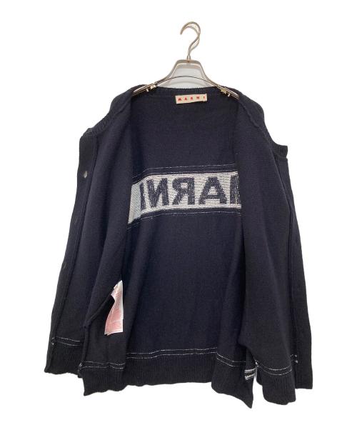 MARNI(マルニ)（マルニ）MARNI(マルニ) (マルニ) ロゴデザイン キモノスリーブカーディガン/ニットカーディガン ネイビー サイズ:44の古着・服飾アイテム