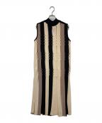 AKIRA NAKAアキラナカ）の古着「フリンジノースリーブニット」｜ベージュ