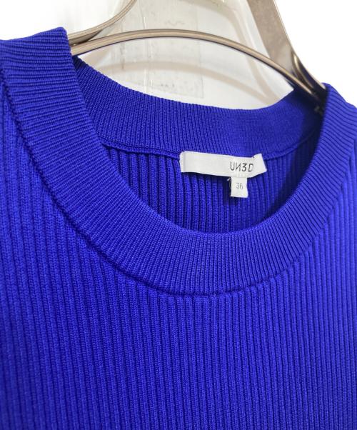 UN3D.（アンスリード）UN3D. (アンスリード) KNIT COMBI N/S OP ブルー サイズ:36の古着・服飾アイテム