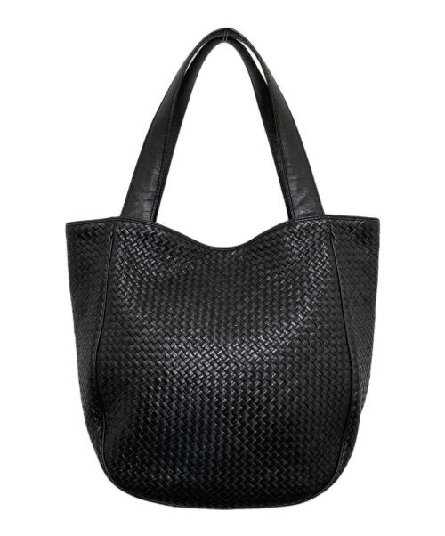 BOTTEGA VENETA（ボッテガベネタ）BOTTEGA VENETA (ボッテガベネタ) イントレチャートトートバッグ ブラックの古着・服飾アイテム