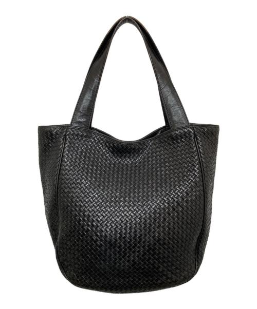 BOTTEGA VENETA（ボッテガベネタ）BOTTEGA VENETA (ボッテガベネタ) イントレチャートトートバッグ ブラックの古着・服飾アイテム
