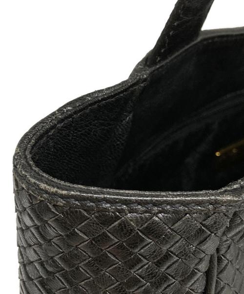 BOTTEGA VENETA（ボッテガベネタ）BOTTEGA VENETA (ボッテガベネタ) イントレチャートトートバッグ ブラックの古着・服飾アイテム