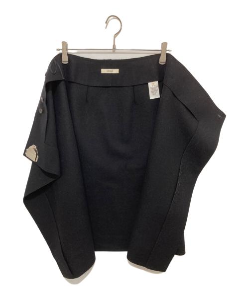 CELINE（セリーヌ）CELINE (セリーヌ) ウールラップスカート　フィービー期　2 2P96 ブラック サイズ:34の古着・服飾アイテム