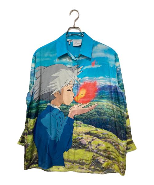 LOEWE（ロエベ）LOEWE (ロエベ) スタジオジブリ (スタジオジブリ) ロエベ x ハウルの動く城 ハウルの動く城 ソフィーとカルシファー 長袖シャツ SB44Y06X04 ブルー サイズ:36の古着・服飾アイテム
