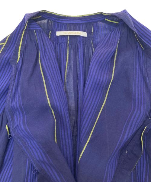 ne quittez pas（ヌキテパ）ne quittez pas (ヌキテパ) コットン ボイル ストライプ ギャザー ブラウス パープル サイズ:不明の古着・服飾アイテム