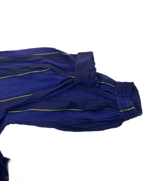 ne quittez pas（ヌキテパ）ne quittez pas (ヌキテパ) コットン ボイル ストライプ ギャザー ブラウス パープル サイズ:不明の古着・服飾アイテム