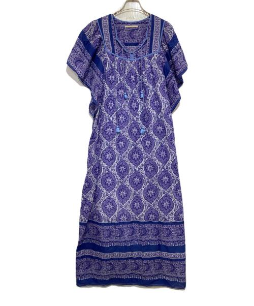 ne quittez pas（ヌキテパ）ne quittez pas (ヌキテパ) Cotton Voile Arabesque Print Flare Sleeve Dress パープル サイズ:Mの古着・服飾アイテム