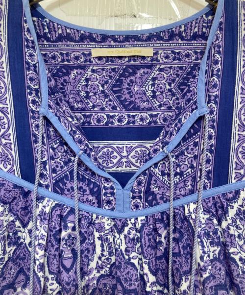 ne quittez pas（ヌキテパ）ne quittez pas (ヌキテパ) Cotton Voile Arabesque Print Flare Sleeve Dress パープル サイズ:Mの古着・服飾アイテム