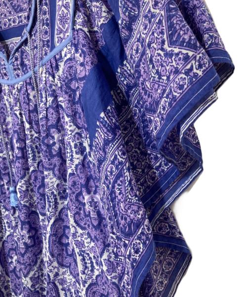 ne quittez pas（ヌキテパ）ne quittez pas (ヌキテパ) Cotton Voile Arabesque Print Flare Sleeve Dress パープル サイズ:Mの古着・服飾アイテム