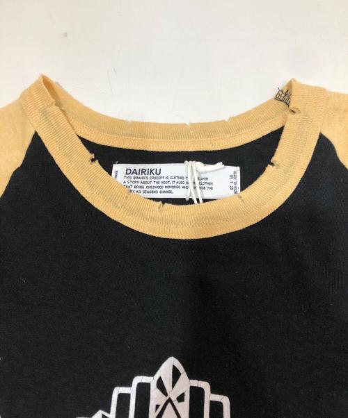 DAIRIKU（ダイリク）DAIRIKU (ダイリク) New Raglan Tee ブラック サイズ:Lの古着・服飾アイテム