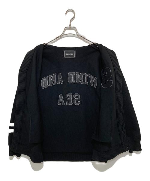 WIND AND SEA（ウィンダンシー）WIND AND SEA (ウィンダンシー) ワッペンカーディガン ブラック サイズ:Lの古着・服飾アイテム