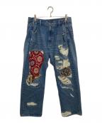 glambグラム）の古着「パサデナアンプラグドデニム パンツ」｜インディゴ