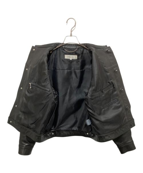 time in on（タイムイズオン）time in on (タイムイズオン) LEATHER TRUCKER JACKET ブラック サイズ:1の古着・服飾アイテム