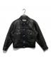 time in on（タイムイズオン）の古着「LEATHER TRUCKER JACKET」｜ブラック
