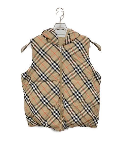 BURBERRY（バーバリー）BURBERRY (バーバリー) リバーシブルパテッドベスト / ノバチェック柄 ダウンベスト　8092537 ベージュ サイズ:14Yの古着・服飾アイテム