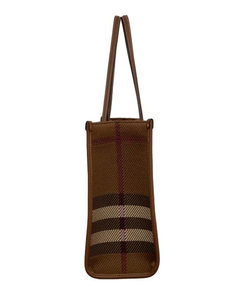 BURBERRY（バーバリー）BURBERRY (バーバリー) チェックニットトートバッグ ブラウンの古着・服飾アイテム