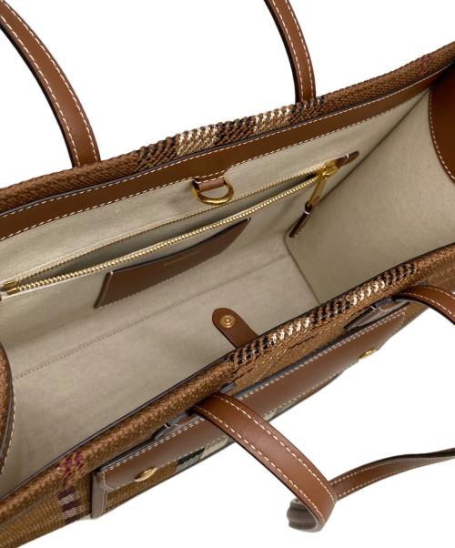 BURBERRY（バーバリー）BURBERRY (バーバリー) チェックニットトートバッグ ブラウンの古着・服飾アイテム