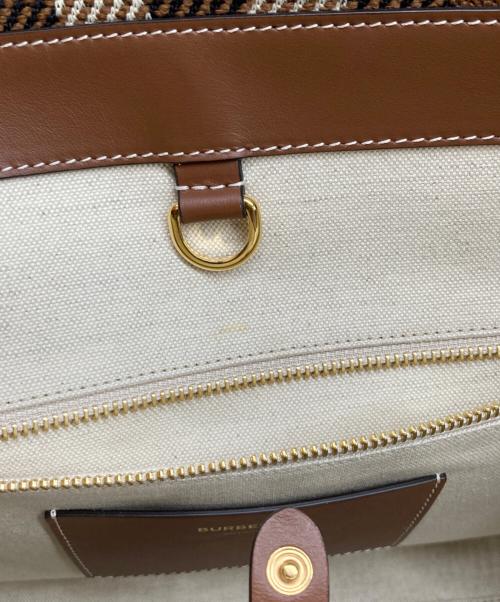 BURBERRY（バーバリー）BURBERRY (バーバリー) チェックニットトートバッグ ブラウンの古着・服飾アイテム