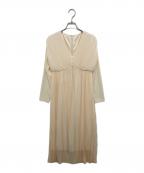 anuansアニュアンス）の古着「プリーツデザインワンピース」｜アイボリー