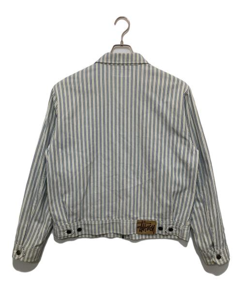 stussy（ステューシー）stussy (ステューシー) STRIPE GARAGE JACKET ブルー サイズ:Mの古着・服飾アイテム