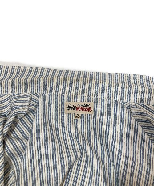 stussy（ステューシー）stussy (ステューシー) STRIPE GARAGE JACKET ブルー サイズ:Mの古着・服飾アイテム