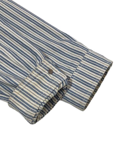 stussy（ステューシー）stussy (ステューシー) STRIPE GARAGE JACKET ブルー サイズ:Mの古着・服飾アイテム