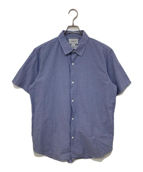 YAECA（ヤエカ）YAECA (ヤエカ) 半袖チェックシャツ ネイビー サイズ:Lの古着・服飾アイテム