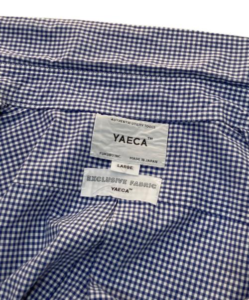 YAECA（ヤエカ）YAECA (ヤエカ) 半袖チェックシャツ ネイビー サイズ:Lの古着・服飾アイテム