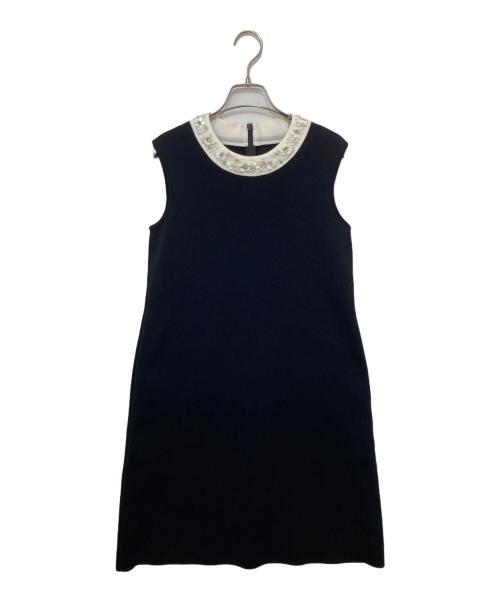 FOXEY BOUTIQUE（フォクシー ブティック）FOXEY BOUTIQUE (フォクシー ブティック) ビジューノースリーブワンピース ブラック サイズ:38の古着・服飾アイテム