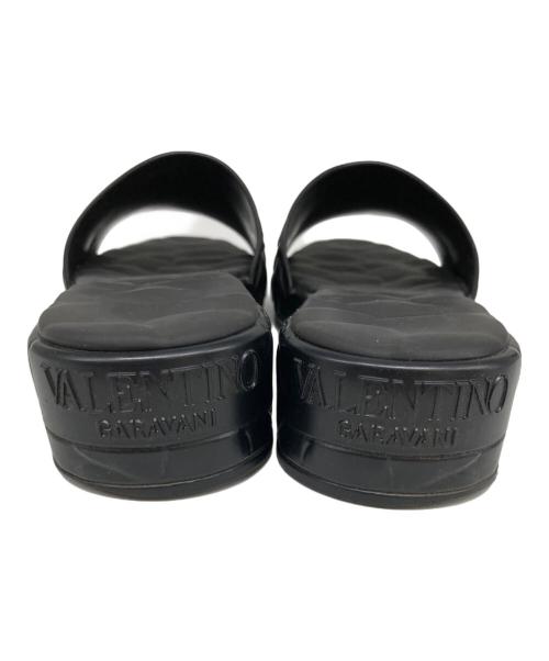 VALENTINO（ヴァレンティノ）VALENTINO (ヴァレンティノ) テクスチャーフローラルスライドサンダル ブラック サイズ:36の古着・服飾アイテム