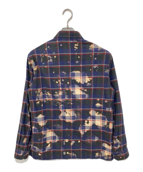 LOUIS VUITTON（ルイ ヴィトン）LOUIS VUITTON (ルイ ヴィトン) ブリーチ加工チェックシャツ ネイビー サイズ:Sの古着・服飾アイテム
