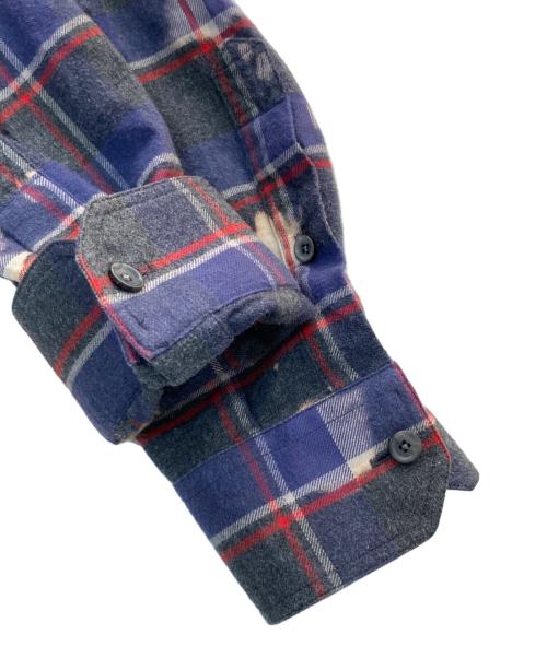 LOUIS VUITTON（ルイ ヴィトン）LOUIS VUITTON (ルイ ヴィトン) ブリーチ加工チェックシャツ ネイビー サイズ:Sの古着・服飾アイテム