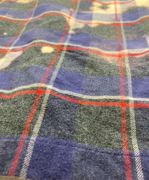 LOUIS VUITTON（ルイ ヴィトン）LOUIS VUITTON (ルイ ヴィトン) ブリーチ加工チェックシャツ ネイビー サイズ:Sの古着・服飾アイテム