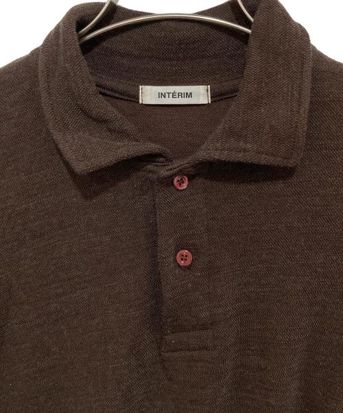 INTERIM(インテリム)（インテリム）INTERIM(インテリム) (インテリム) HYPER BIG MELANGE DOUBLE PIQUE JERSEY LONG POLO SHIRT ブラウン サイズ:5の古着・服飾アイテム