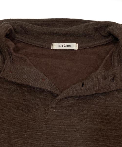INTERIM(インテリム)（インテリム）INTERIM(インテリム) (インテリム) HYPER BIG MELANGE DOUBLE PIQUE JERSEY LONG POLO SHIRT ブラウン サイズ:5の古着・服飾アイテム