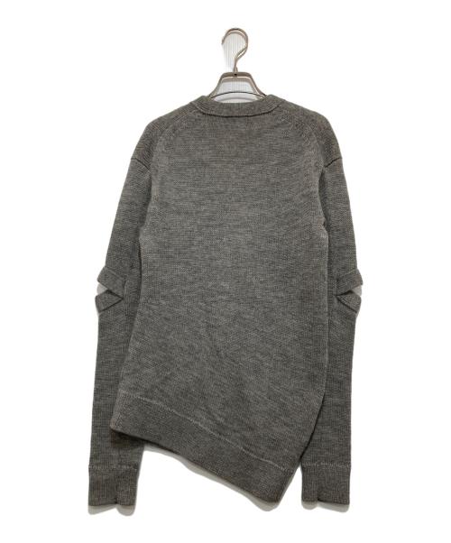 CELINE（セリーヌ）CELINE (セリーヌ) アシンメトリーエルボーカット ニット カーディガンニットカーディガン グレー サイズ:XSの古着・服飾アイテム