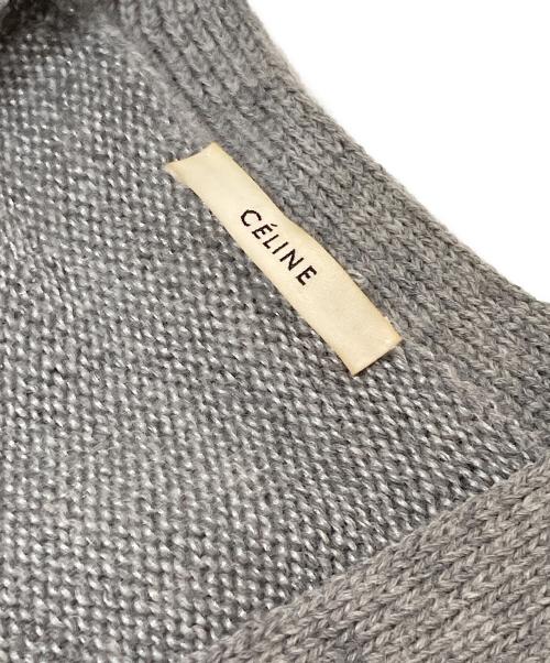 CELINE（セリーヌ）CELINE (セリーヌ) アシンメトリーエルボーカット ニット カーディガンニットカーディガン グレー サイズ:XSの古着・服飾アイテム
