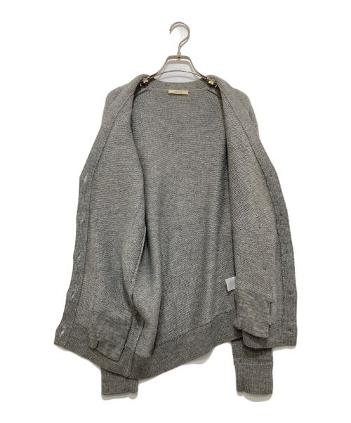 CELINE（セリーヌ）CELINE (セリーヌ) アシンメトリーエルボーカット ニット カーディガンニットカーディガン グレー サイズ:XSの古着・服飾アイテム