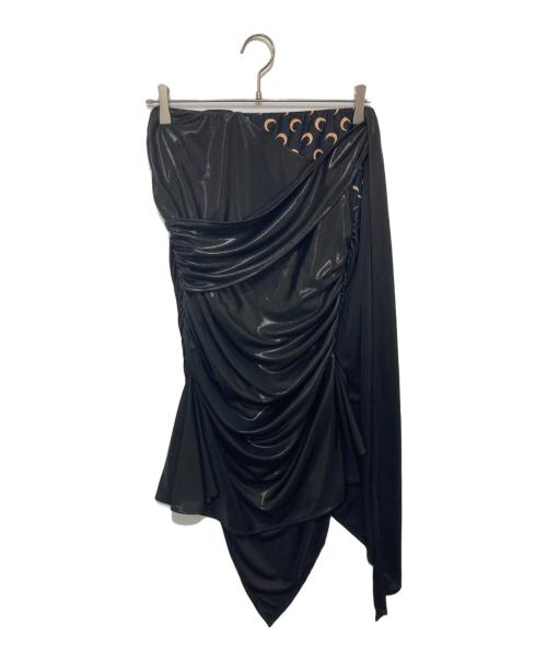 MARINE SERRE（マリーンセル）MARINE SERRE (マリーンセル) ジャージードレープスカート ブラック サイズ:XSの古着・服飾アイテム