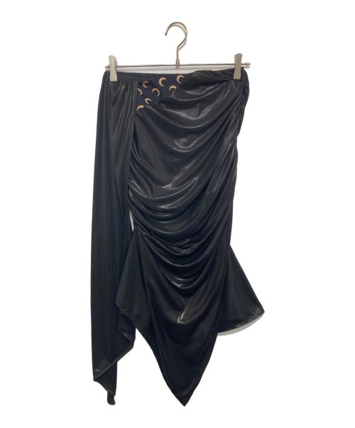 MARINE SERRE（マリーンセル）MARINE SERRE (マリーンセル) ジャージードレープスカート ブラック サイズ:XSの古着・服飾アイテム