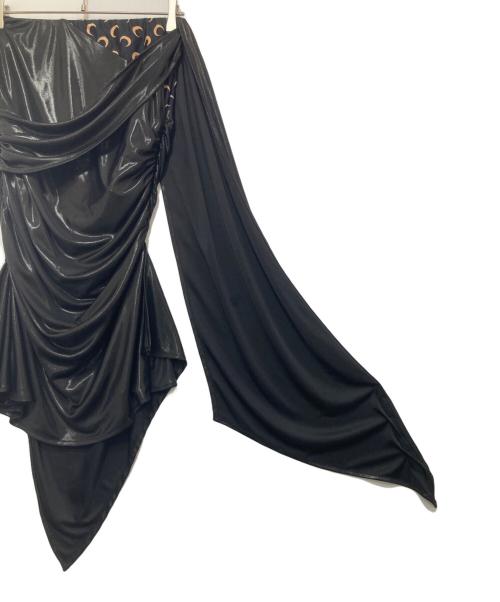 MARINE SERRE（マリーンセル）MARINE SERRE (マリーンセル) ジャージードレープスカート ブラック サイズ:XSの古着・服飾アイテム