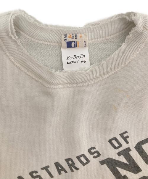 SAINT MICHAEL（セントマイケル）SAINT MICHAEL (セントマイケル) BJ CREW NECK SWEAT/YOUNG/WHITE ホワイト サイズ:Mの古着・服飾アイテム