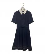 Sov.ソブ）の古着「ダブルサテンワンピース」｜ネイビー