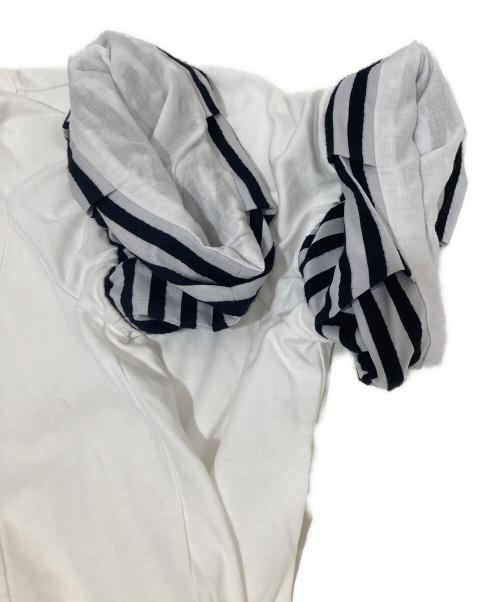 BORDERS at BALCONY（ボーダーズアットバルコニー）BORDERS at BALCONY (ボーダーズアットバルコニー) ペプラムトップス Tシャツ ホワイト サイズ:36の古着・服飾アイテム