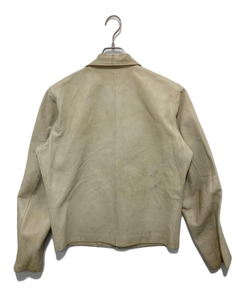 HELMUT LANG（ヘルムートラング）HELMUT LANG (ヘルムートラング) レザージャケット ベージュ サイズ:48の古着・服飾アイテム