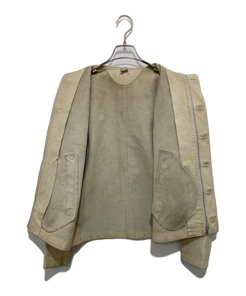 HELMUT LANG（ヘルムートラング）HELMUT LANG (ヘルムートラング) レザージャケット ベージュ サイズ:48の古着・服飾アイテム